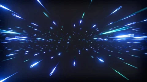 Abstract particles flying through dark space digital motion graphics backgrou Stock Footage 327545348