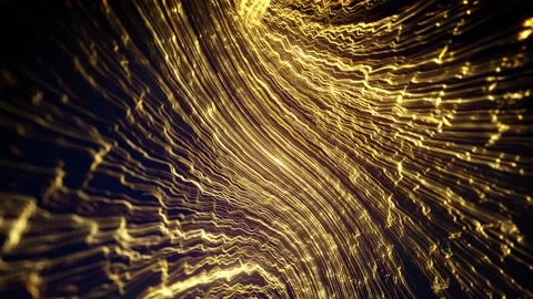 Abstract Particles Gold Lines Flowing Fx Background Stock Footage 166284715