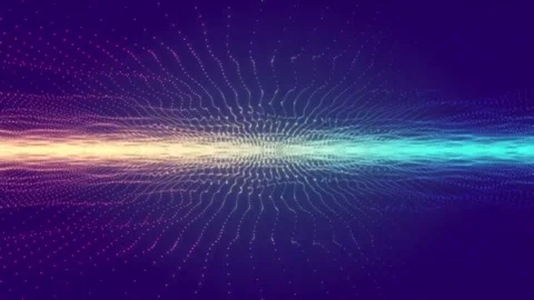 Abstract particles layers waving in blue space 動画素材 256433818