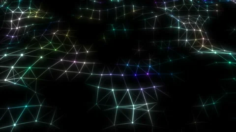 Abstract particles moving. Blockchain background. Stock Footage 108127741
