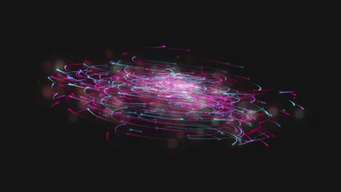 Abstract particles moving round background animation Video stock 209156800