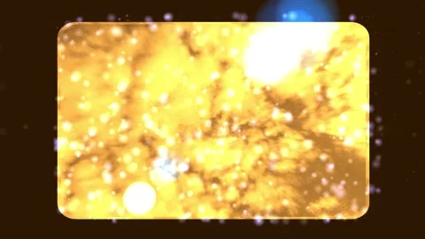 Abstract particles moving yellow bokeh text screen Video stock 263399803