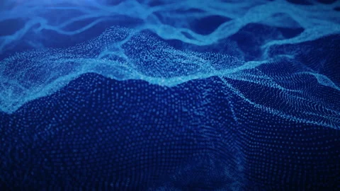 Abstract particles ocean waves. type 1 Stock Footage 92163358