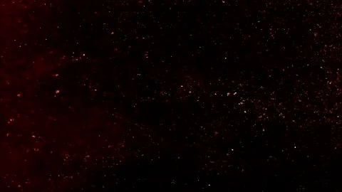 Abstract particles of red liquid flow and float motion on black Stock Footage 138595421