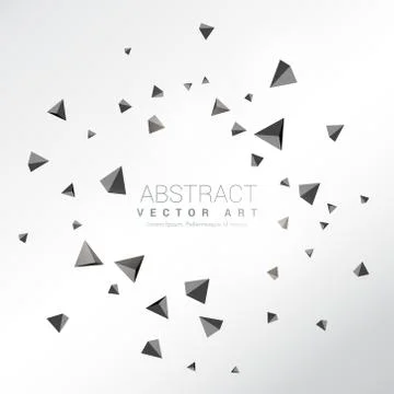 Abstract particles shatter of 3d triangles shapes Stock Illustration