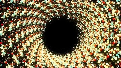 Abstract particles spiral tunnel. Digital illustration Stock Footage 81355387