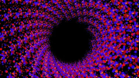 Abstract particles spiral tunnel. Digital illustration Stock Footage 81355752