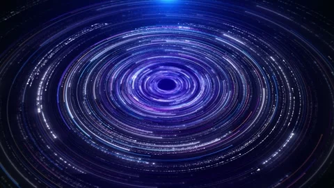 Abstract particles tunnel. Glowing wormhole motion background. Big data, AI Stock Footage 314203420