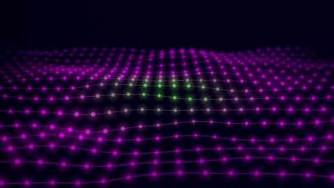 Abstract particles wave and Digital data network connections and technology.. Vidéo 332884748