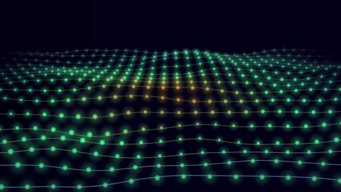 Abstract particles wave and Digital data network connections and technology.. Video stock 332884759