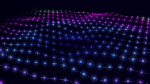 Abstract particles wave and Digital data network connections and technology.. Stock-Footage 332884762