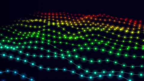 Abstract particles wave and Digital data network connections and technology.. Stock Footage 332884768