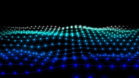 Abstract particles wave and Digital data network connections and technology.. Stock-Footage 332884776