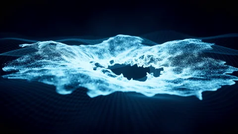 Abstract particles with wave pattern, 3d rendering. Stock Footage 192500487