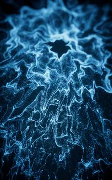 Abstract particles with wave pattern, 3d rendering. Stock Illustration