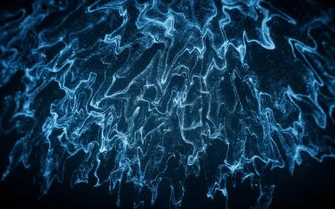 Abstract particles with wave pattern, 3d rendering. イラスト素材