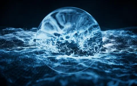 Abstract particles with wave pattern, 3d rendering. イラスト素材