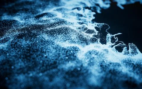 Abstract particles with wave pattern, 3d rendering. イラスト素材