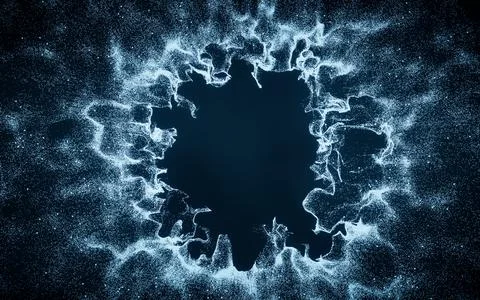 Abstract particles with wave pattern, 3d rendering. イラスト素材