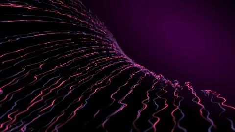 Abstract particles waves of vibrant color and light, abstract and futuristic 4k Stock Footage 336588202