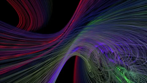 Abstract particles waves of vibrant color and light, abstract and futuristic 4k Stock Footage 336588258