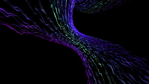 Abstract particles waves of vibrant color and light, abstract and futuristic 4k Stock Footage 336588298