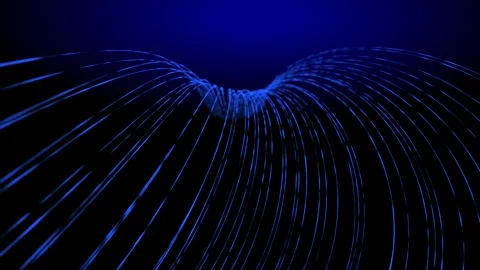 Abstract particles waves of vibrant color and light, abstract and futuristic 4k Stock Footage 336588344