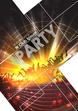Abstract Party Flyer - Vector Illustration Stock Illustration