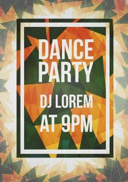 Abstract Party Poster with Triangle Background  - Vector Illustration Stock Illustration