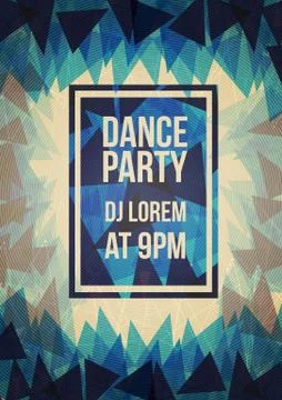 Abstract Party Poster with Triangle Background  - Vector Illustration Stock Illustration