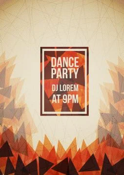 Abstract Party Poster with Triangle Background  - Vector Illustration Stock Illustration