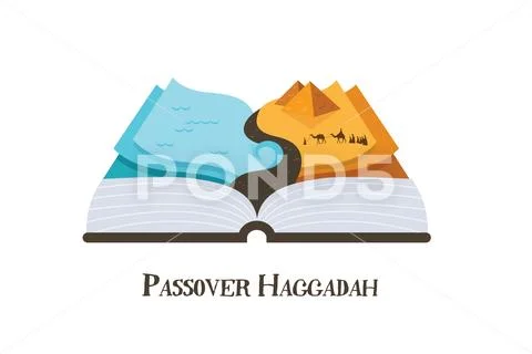 Abstract passover story haggadah book . Jews out of Egypt. design vector illu Stock Illustration