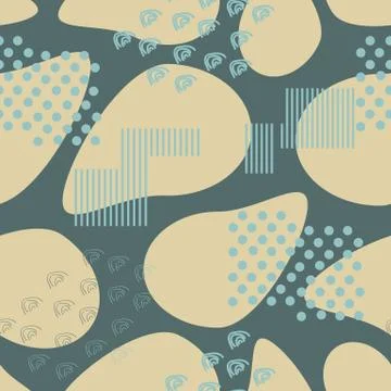 Abstract pastel avocado Seamless pattern of beige, green, blue colors Illustrazione stock