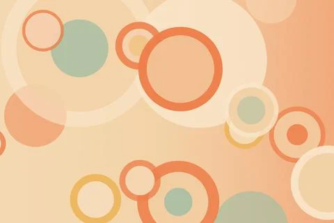 Abstract pastel bubble circle pattern with warm beige tones and soft retro .. Illustrazione stock