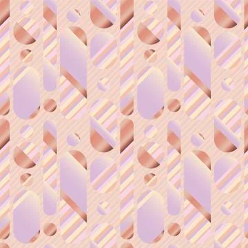 Abstract pastel color long oval geometric pattern Stock Illustration