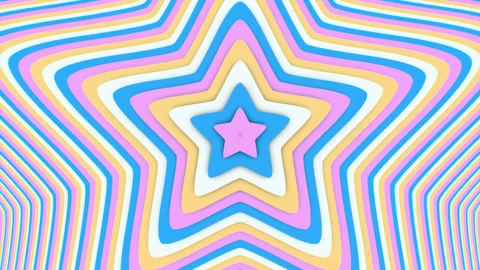 Abstract Pastel Colored Layered Star Contour Shape Patterns Shrinking 스톡 동영상 343326891