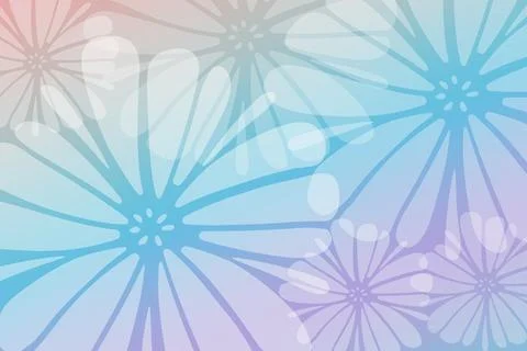 Abstract Pastel Floral Vector Background | Soft Blue and Pink Flower Pattern Stock Illustration