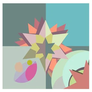 Abstract pastel geometric flower ceramic tile Illustrazione stock