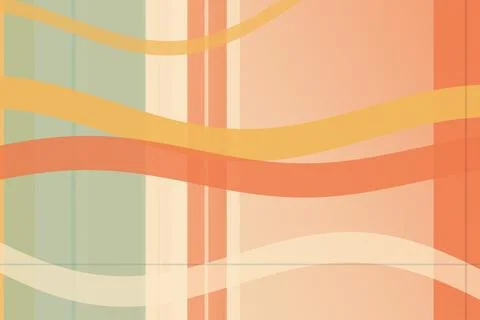 Abstract pastel geometric ribbon pattern in warm coral, peach, and soft gre.. 스톡 일러스트