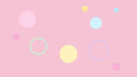 Abstract pastel geometric shapes floating on soft pink background seamless Stock Footage 345315548