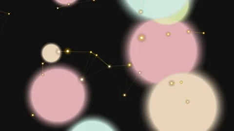 Abstract Pastel Glowing Orbs and Plexus Network Background Stock Footage 337516134