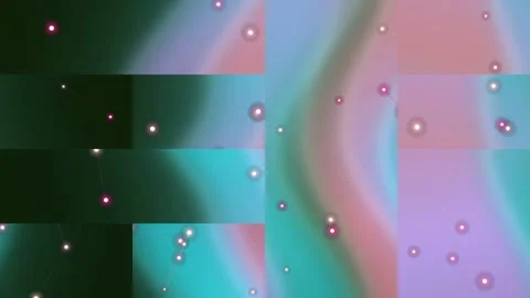 Abstract Pastel Gradient Grid with Glowing Particles Background Video stock 334863316