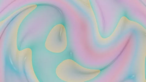 Abstract pastel liquid silk fluid waves with pearlescent finish. 4K Stock Footage 345111987