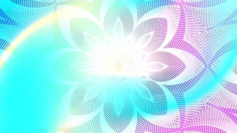 Abstract pastel mandala background with glowing geometric lines and vibrant.. Stock Illustration