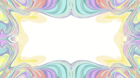 Abstract pastel marbled frame border with copy space, hand drawn digital an.. 库存影片 341429275