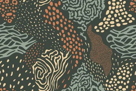 Abstract pastel olive spots vector print trendy color pattern seamless. Stock Illustration