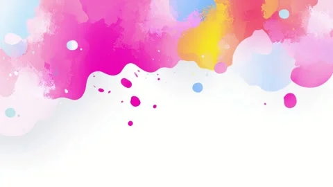 Abstract pastel paint drips and splashes across white background, hand draw.. Видео 342043685