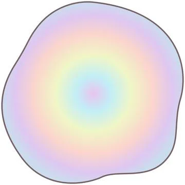 Abstract pastel pearlescent gradient fluid blob shape outline Stock Illustration