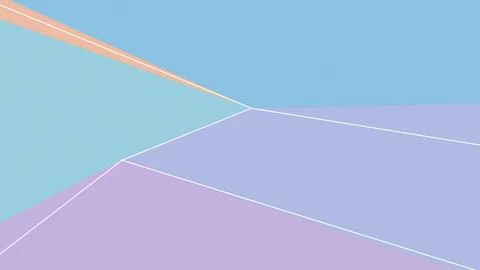 Abstract pastel polygonal planes intersect in crisp white strokes, blending.. Stock Illustration