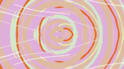 Abstract Pastel Pulsating Concentric Circles Motion Loop Stock-Footage 330095724